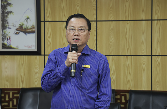 NGƯT. TS. Phạm Hữu Lộc – Hiệu trưởng nhà trường phát biểu tại lễ ký kết